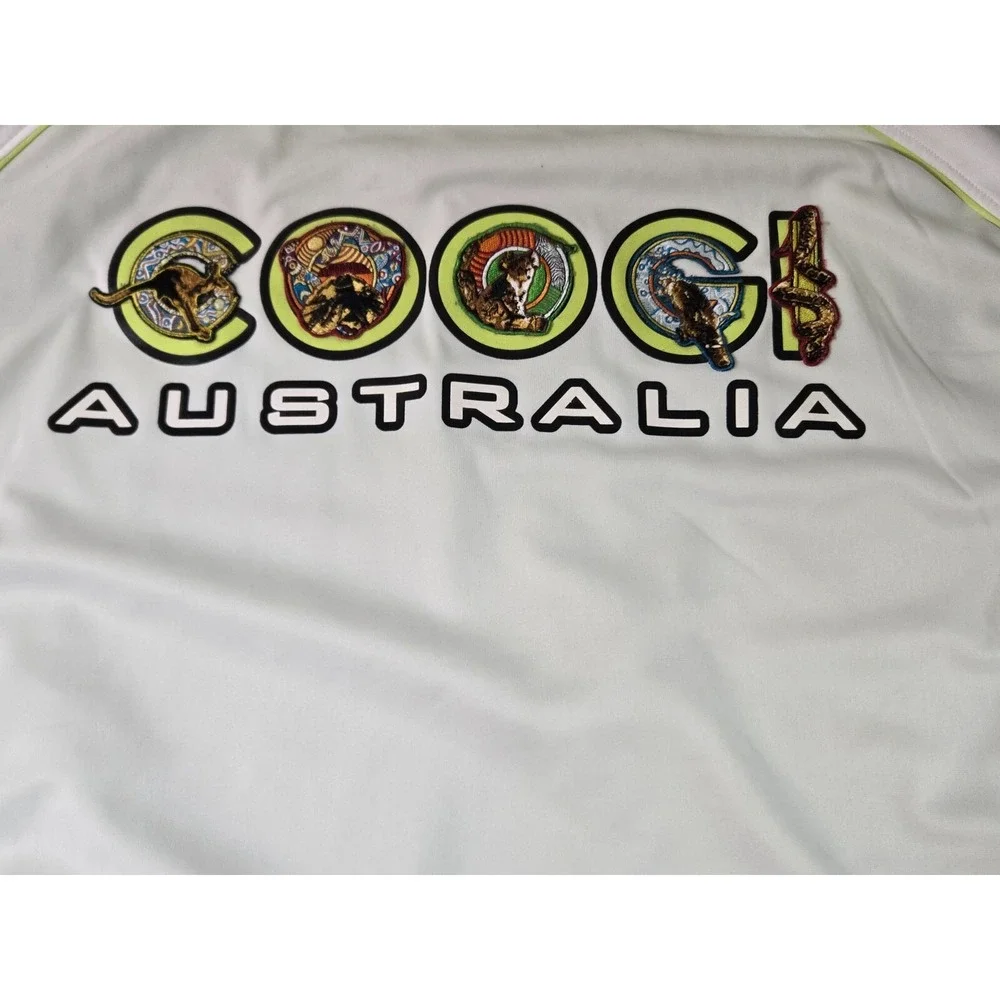 Coogi Jacket Mens Size 5XL Black White Lime Green Vintage Patches Full Zip‎